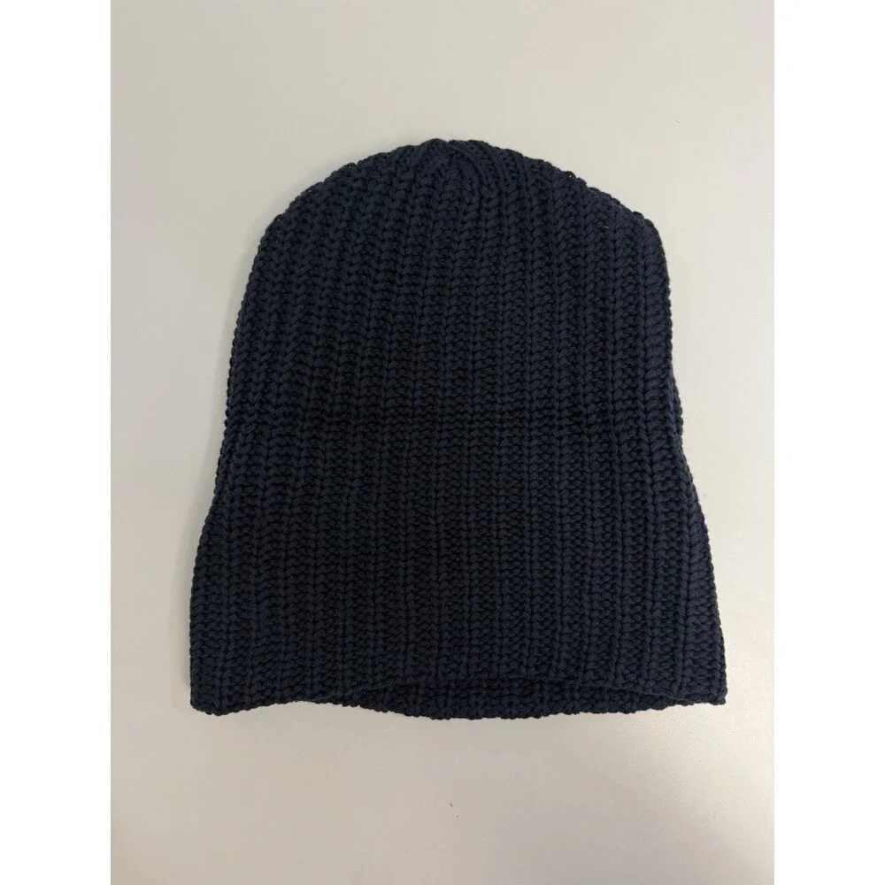 Love Your Melon Navy Solid Knit Beanie Hat One Size Celtic Knot Logo Accent